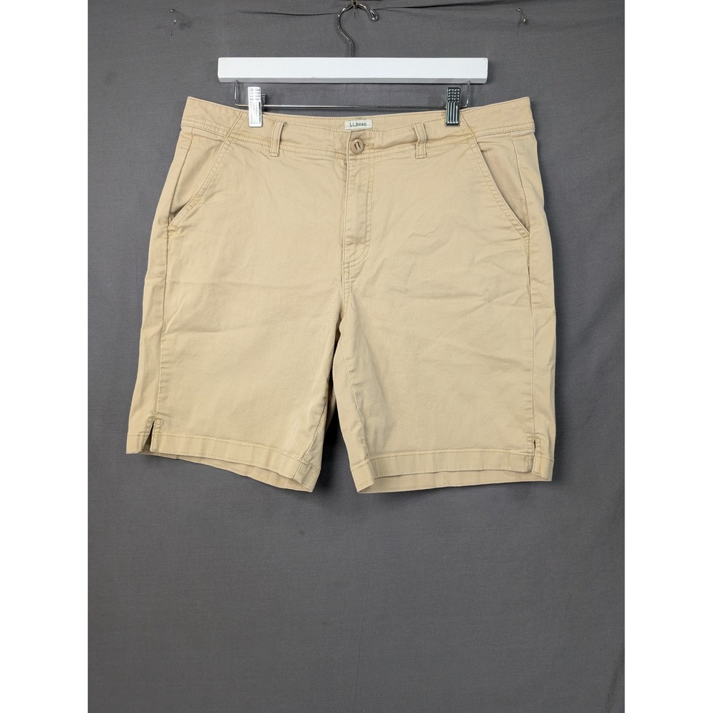 LLBean Favorite Fit Chino Shorts Khaki Tan Size 14